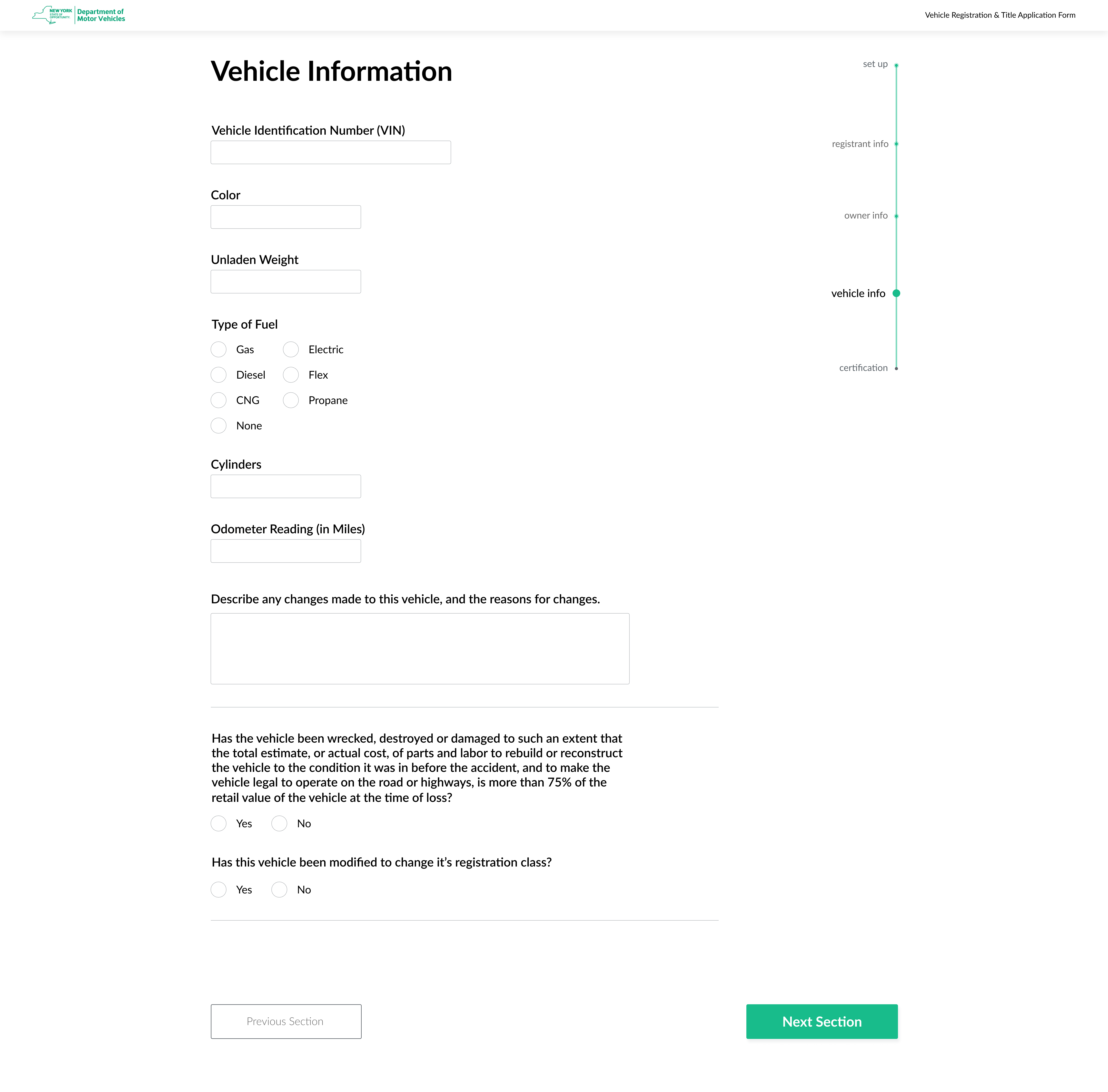 Vehicle Info – PERSONAL